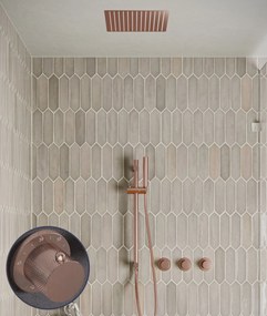 Saniclear Plus Curved inbouw regendouche met inbouw douchekop 30x30cm, glijstang en staafhanddouche geborsteld koper
