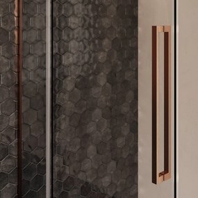 Brauer Stellar douchecabine met draaideur 100x80cm koper geborsteld PVD
