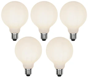 Set van 5 E27 3-staps dimbare LED lamp G95 mat 5W 550 lm 2700K