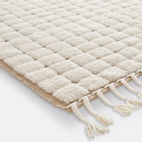 Vloerkleed in wol met dambordmotief, Ladama