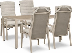 Tuinset 4 personen 160 cm Aluminium Zand/Beige Lifestyle Garden Furniture Vivaro/Creta