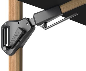 Platinum Challenger zweefparasol 3x3m T2 premium teaklook frame (incl. voet + hoes) faded black