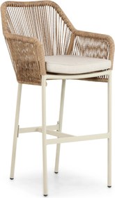 Barstoel Aluminium/rope Taupe-naturel-bruin De Laan Marbella