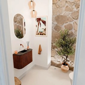 Mondiaz Joya DLux 65cm toiletmeubel ronding links/rechts ruby met wastafel faye midden zonder kraangat lava