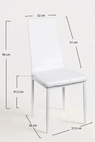Set 4 Lauter Kunstlederen Stoelen