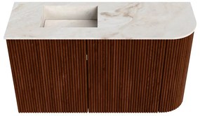 Mondiaz Joya DLux 70cm toiletmeubel ronding rechts ruby met wastafel faye links 1 kraangat frappe