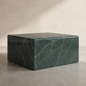 Vierkante Salontafel Groen Marmer - 60 X 60cm.