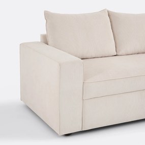 3-zits hoekslaapbank met opbergruimte, fijn ribfluweel, FLO