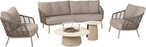 4 Seasons Puglia loungeset 5-delig - latte incl sfeerhaard