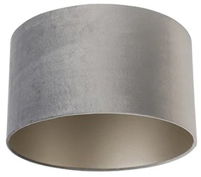 Velours lampenkap grijs 35/35/20