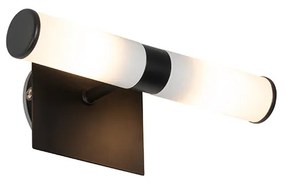 Moderne badkamer wandlamp zwart IP44 2-lichts - Bath