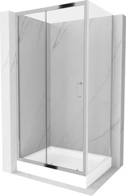 Mexen Apia schuifbare douchecabine 120 x 80 cm, transparant, chroom + Rio douchebak - 840-120-080-01-00-4510