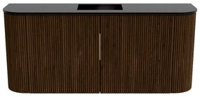 Mondiaz Joya 95cm toiletmeubel ronding links/rechts walnut met wastafel faye midden zonder kraangat urban