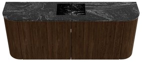Mondiaz Joya DLux 105cm toiletmeubel ronding links/rechts walnut met wastafel faye midden zonder kraangat lava