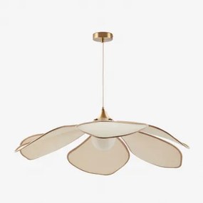 Benavid Hanglamp Plafond Ø100 Cm & Linnen En Rustiek Katoen Beige – Linnen - Bruin - Tarwe - Sklum