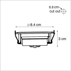 Set van 5 Moderne inbouwspots staal incl. LED 3-staps dimbaar - Mio Modern rond Binnenverlichting Lamp