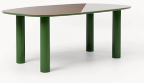 Eettafel Beni met glazen tafelblad, 200 x 110 cm