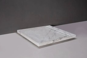 Forzalaqua Fresco douchebak 90x90cm carrara gepolijst met afvoerputje RVS