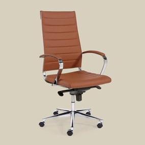 Design Bureaustoel Van Bruin PU-leder