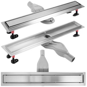 Lineaire afvoer REA Neox Superflow BRUSH Steel 80