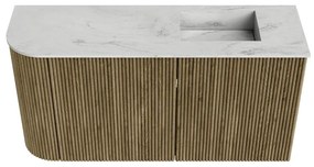 Mondiaz Joya DLux 80cm toiletmeubel ronding links dusk met wastafel faye rechts 1 kraangat opalo