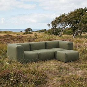 Soft Zitzak Outdoor 3 Seater + Pouf - Kirra Olive