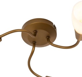 Klassieke plafondspot goud met mat glas rond 3-lichts - Madi