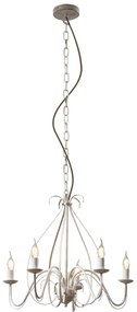 Eettafel / Eetkamer Klassieke kroonluchter crème 5-lichts - Giuseppe Klassiek / Antiek, Landelijk / Rustiek E14 rond Binnenverlichting Lamp