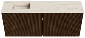 Mondiaz Joya DLux 100cm toiletmeubel walnut met wastafel faye links 1 kraangat meli