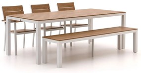 Diningset Bellagio  | 6 personen polywood | Tuinset stapelbaar | 5-delig | Kees Smit Tuinmeubelen