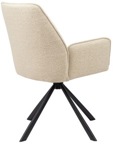 YUNI Creme (stof Monza 90) - MODERNE GESTOFFEERDE DRAAISTOEL VOOR WOONKAMER/EETKAMER/LOFT KANTOOR