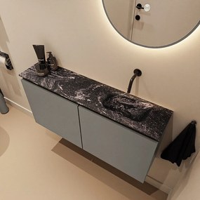 Mondiaz Ture DLux toiletmeubel 100cm smoke met wastafel lava rechts zonder kraangat