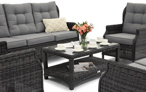 Malaga Coffee 8 antraciet Garden Point luxe technorattan meubelset