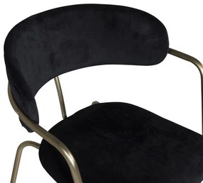 Jörn Eetkamerstoel Livia - Goud - Zwart Fluweel - Jörn