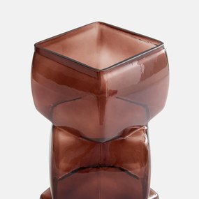 Vaas van gekleurd rookglas, hoogte 29 cm, CUBIA