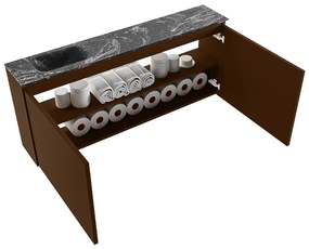 Mondiaz Ture DLux toiletmeubel 120cm rust met wastafel lava links met kraangat