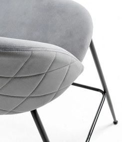 Kave Home Ivonne Fluwelen Design Barstoel Grijs