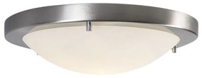 Buitenlamp Smart plafonnière staal 31 cm incl. WiFi A60 IP44 - Yuma Modern E27 IP44 Buitenverlichting rond