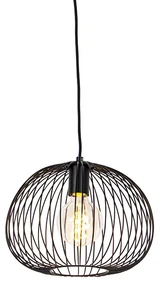 Design hanglamp zwart draad - Wire Dough Design E27 bol / globe / rond Binnenverlichting Lamp