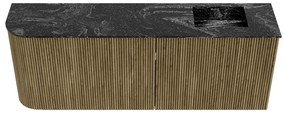 Mondiaz Joya DLux 110cm toiletmeubel ronding links dusk met wastafel faye rechts zonder kraangat lava