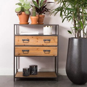 Ladenkast Metaal En Hout - 70x38x90cm.