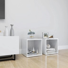vidaXL Tv-meubelen 2 st 37x35x37 cm spaanplaat hoogglans wit