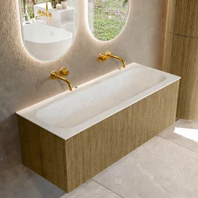 Mondiaz Kurve-dlux 120cm badmeubel dusk met 1 lade en wastafel big large midden zonder kraangat opalo