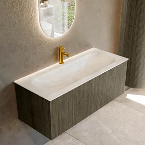 Mondiaz Kurve-dlux 110cm badmeubel shadow met 1 lade en wastafel big medium midden 1 kraangat ostra