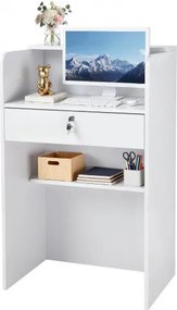 VEVOR Receptiebalie 60 cm lang, Rechthoekige receptiebalie met afsluitbare lade, Moderne receptiebalie voor kassier, lobby, schoonheidssalon, kantoor, hotel, verkoopbalie, balie, spaanplaat