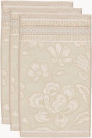 Katoenen terry gastendoekjes Jasmin Jacquard, 3-delig
