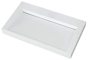 Saniclear Hoya solid surface wastafel 80x45,5cm zonder kraangat mat wit