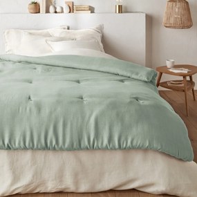 Gematelasseerd dekbed in gewassen effen linnen, Abella