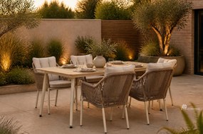 Tuinset 4 personen 180 cm Aluminium/Rope Taupe De Laan Projects