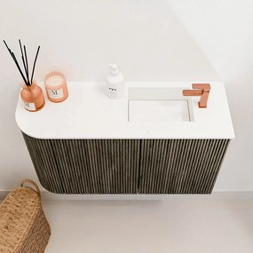 Mondiaz Joya 70cm toiletmeubel ronding links shadow met wastafel faye rechts 1 kraangat talc